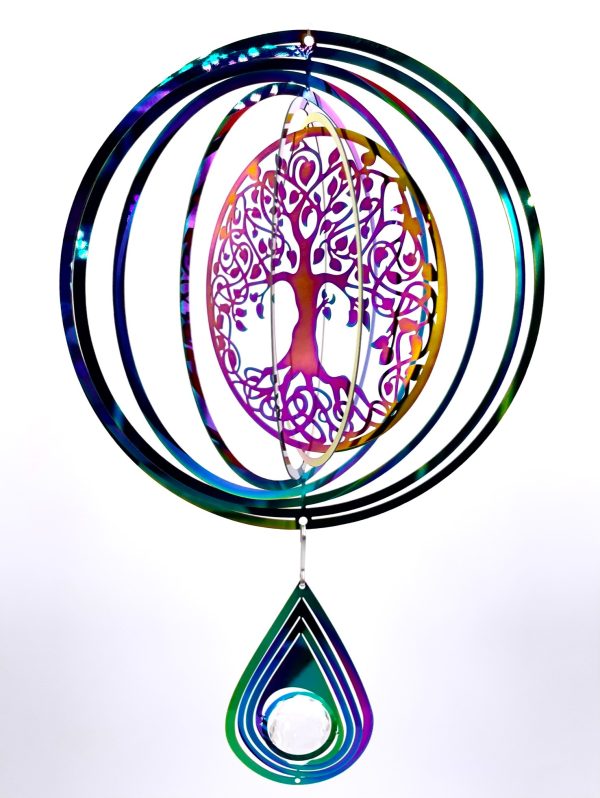 Medium Cosmo Windspinner Tree of Life - Rainbow Drop