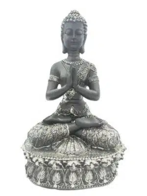 Tibetan Buddha Statue - Black & Silver