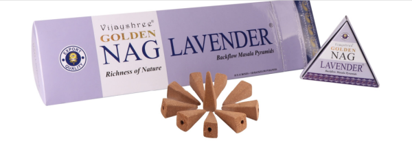 Wholesale - Golden Nag Lavender Backflow Masala Pyramid Cones