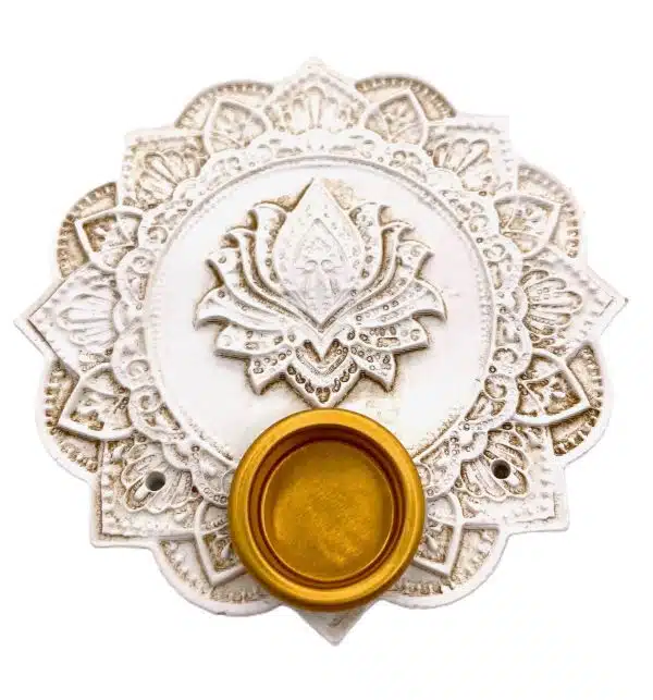 Lotus incense holder round white (6pcs)