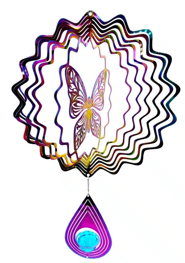 Medium Cosmo Windspinner Butterfly - Rainbow Drop