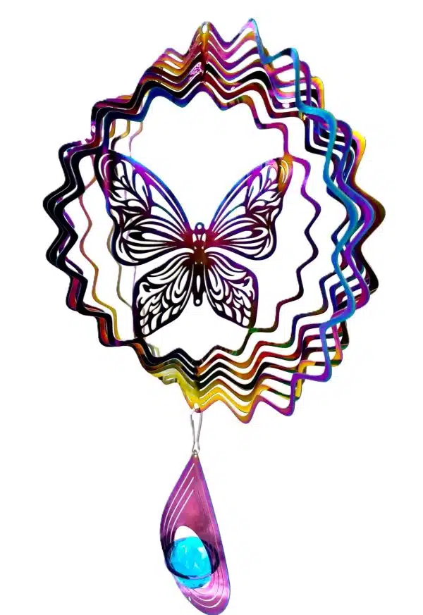 Medium Cosmo Windspinner Butterfly - Rainbow Drop