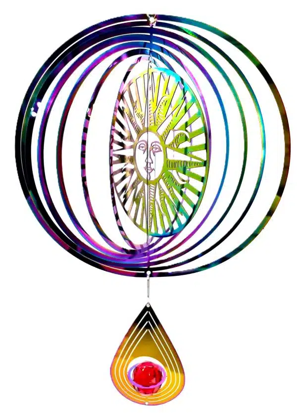 Middle Cosmo Wind Spinner Sunface - Rainbow Drop