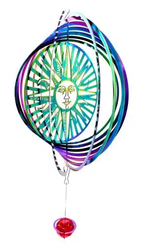 Middle Cosmo Wind Spinner Sunface - Rainbow Drop