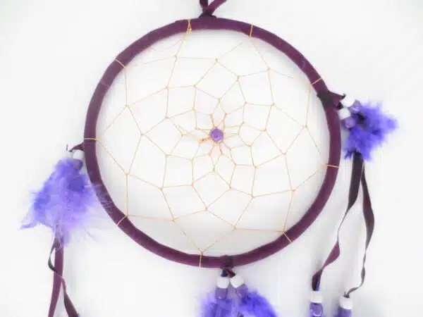 16cm round Dreamcatcher purple (5pcs)