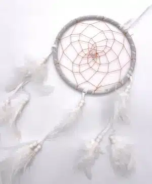 16cm Round Dreamcatchers Single White (6 pieces)