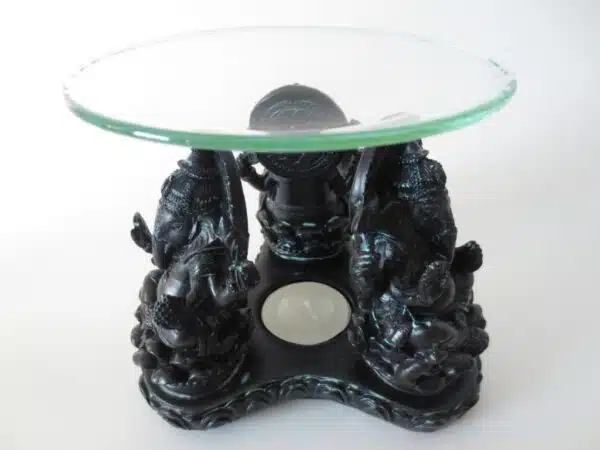 3 black Ganesh oil burner