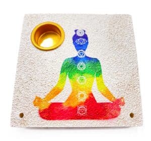 7 Chakra Square Incense Holder - White