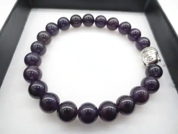 8mm bracelet Amethyst eye Buddha with gift-box