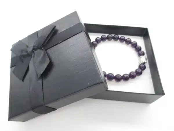 8mm bracelet Amethyst eye Buddha with gift-box