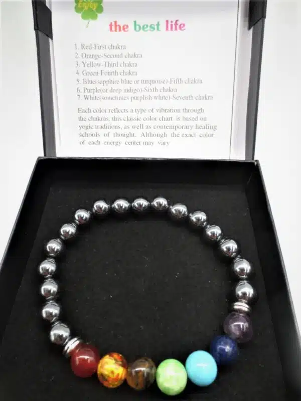 8mm bracelet Hematite 7 Chakra