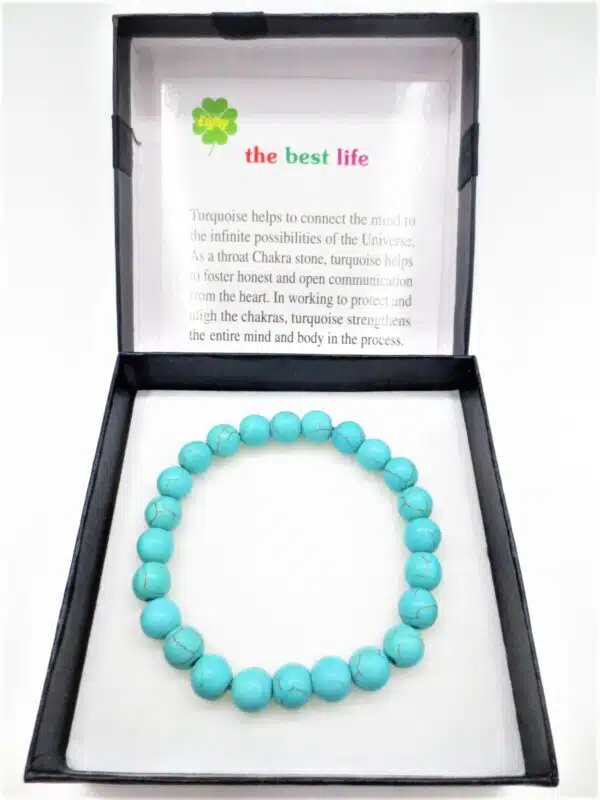 8mm gemstone bracelace Turquoise