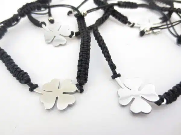 adjustable clover stainless steel bracelets (6pcs)