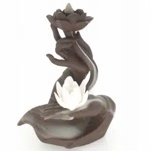 Backflow Incense Burner Hands with Flower and Lotus