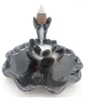 Backflow Incense Burner Lotus on Water Leaf (CY350001)