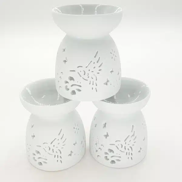 Bird oil burner set with white bowl (6pcs)