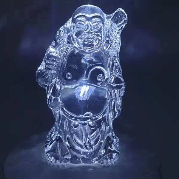 Crystal Happy Buddha standing medium