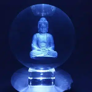 Crystal Laser Ball Meditation Buddha 8cm