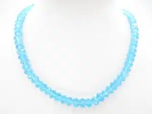 Crystal necklace thin blue