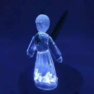 Crystal statue angel standing green