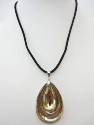 crystal tear shaped pendant necklace coffee brown