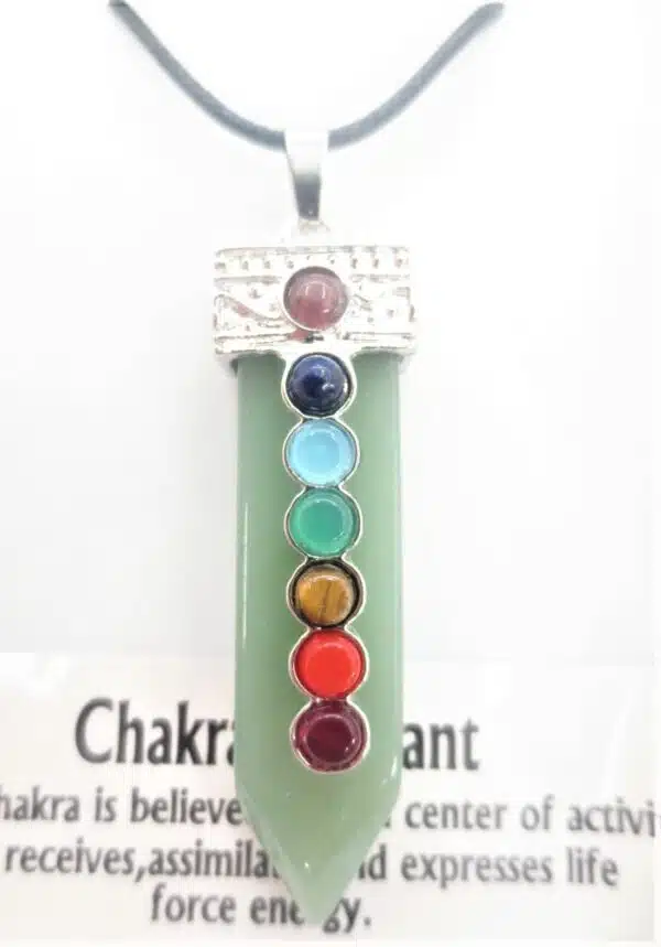 Gemstone Aventurine 7 Chakra Pendant Necklace