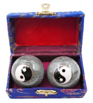 Gray Meridian Balls with Double Ying Yang - 4cm