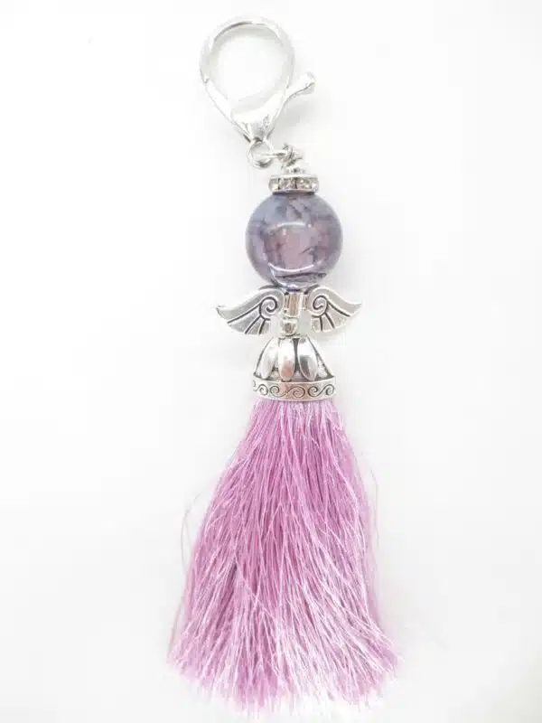 Guardian Angel keychain ball lilac