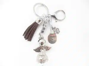 Happy Angel keychain dark brown