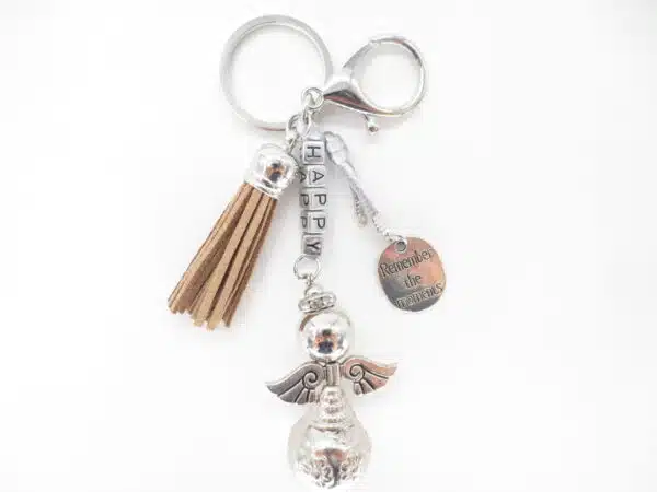 Happy Angel keychain light brown