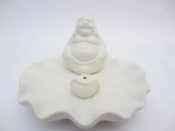 Incense holder chinese buddha on a scale white