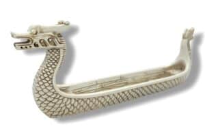 Incense holder dragonboat white