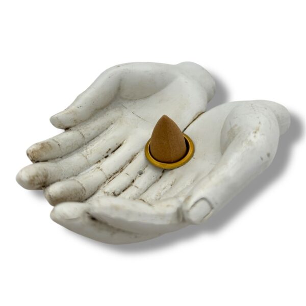 Incense Holder Open Hands White