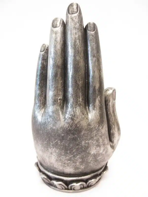 Incense holder silver Buddha with hand