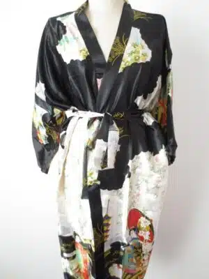 Japanese kimono long black