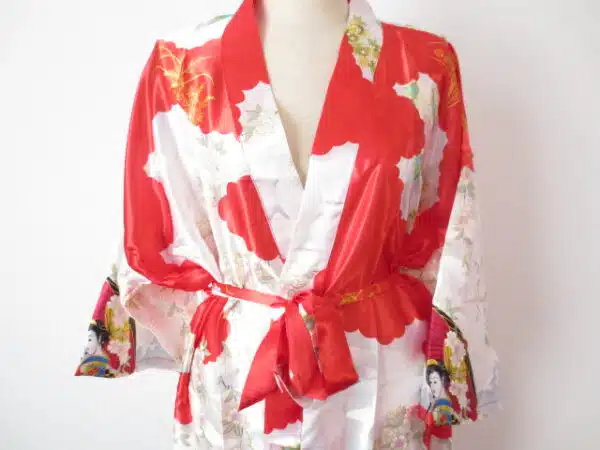 Japanese kimono long red