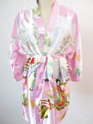 Japanese kimono short light pink