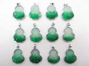 Light Jade Buddha hangers 12 pcs