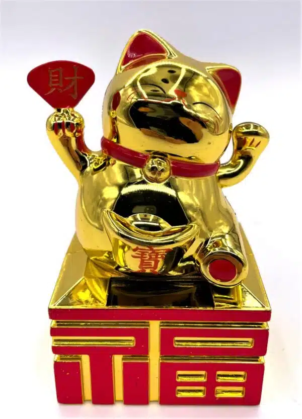 Lucky Cat Solar Light Gold