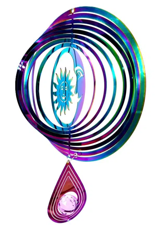 Middle Cosmo Wind Spinner Sun & Moon - Rainbow Drop