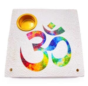 Ohm square incense holder white