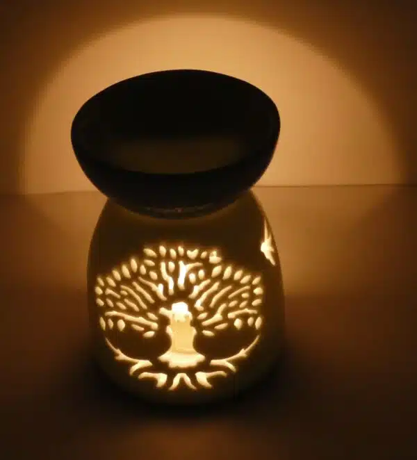 Oil burner White Tree of Life with Birds (small)