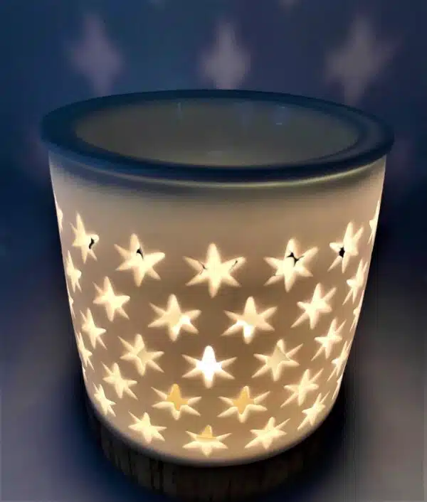 Oil burner white with stars