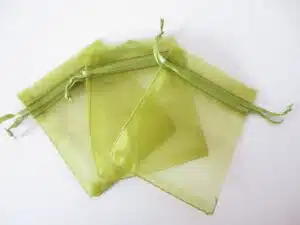 Organza Gift Bag 10 x 15cm olive green