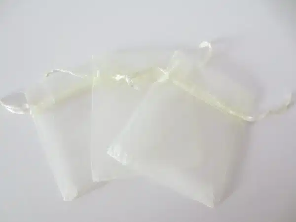 Organza gift bag cream 7.5 x 10cm (100 pcs)