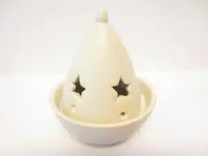 Small cone incense burner white with star