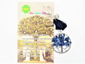 Tree of Life keychain sodalite with owl