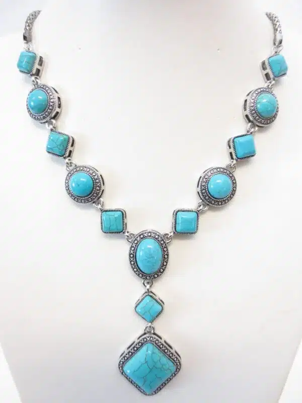 Turquoise necklace & earring set A