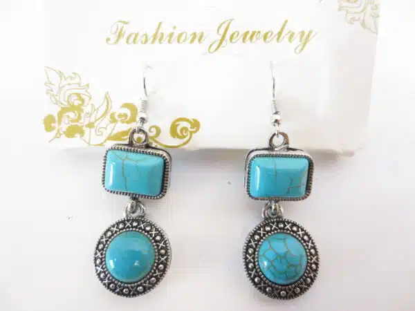 Turquoise necklace & earring set E