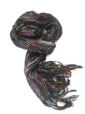 Viscose with glitterstripes black